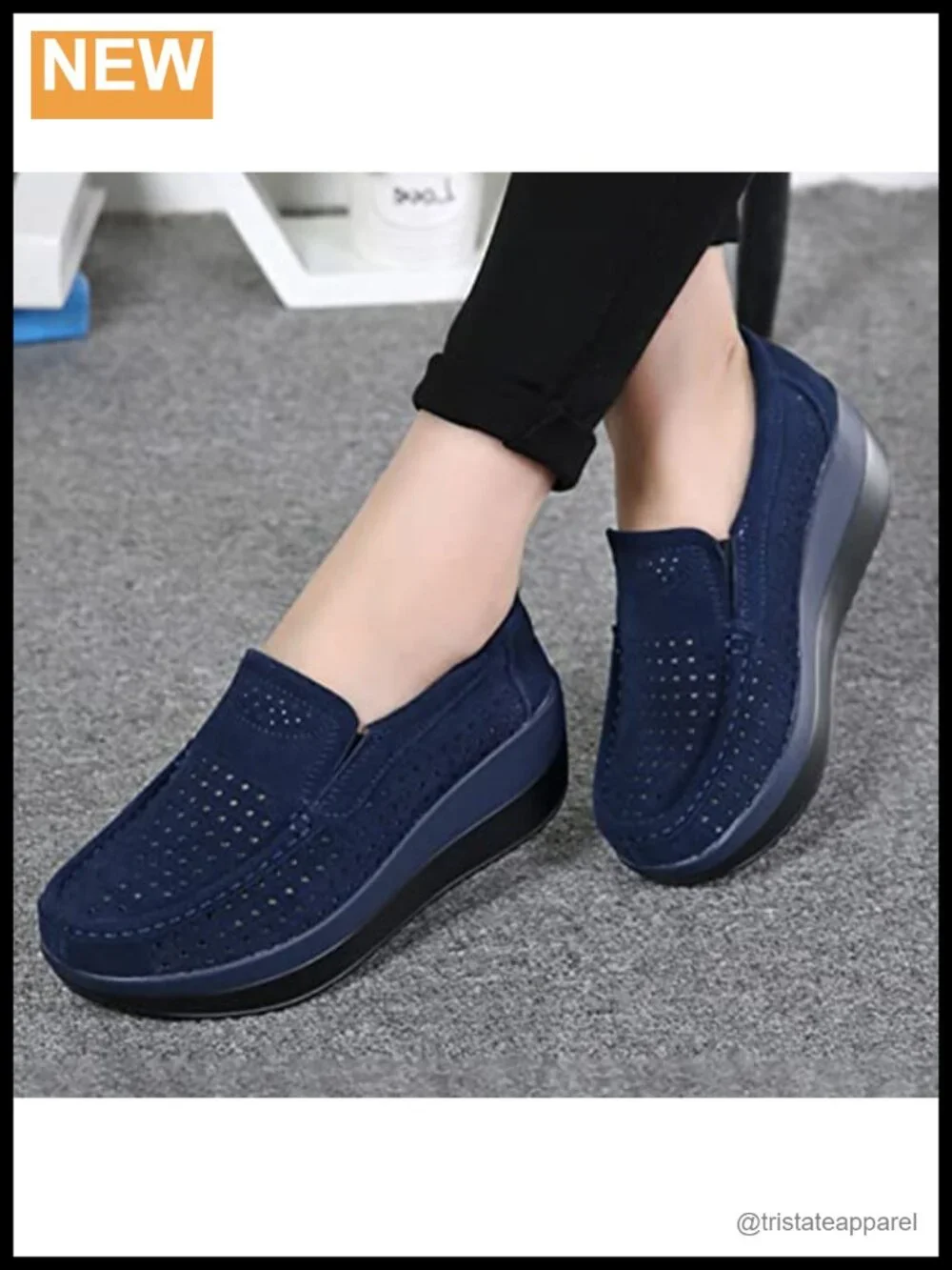 Faux Suede Hidden Wedge Platform Mocc for Women - Comfortable Walking Shoe